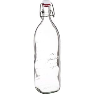 Бутылка для масла и соусов IP-630, 0.5 л, стекло, прозрачный/красный