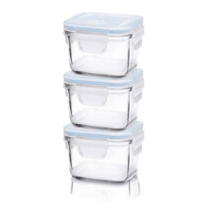 Набор квадратных контейнеров GL-544, 210 мл, 3 шт, стекло/пластик, прозрачный